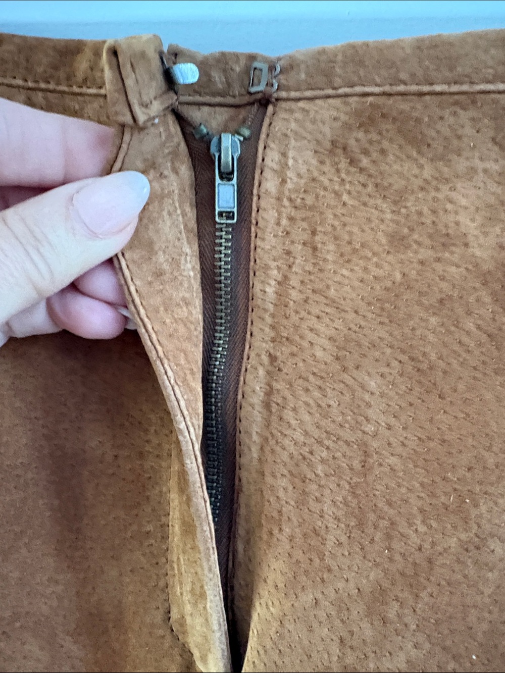 Bagatelle Cognac Suede Maxi Skirt - Picture 3 of 8